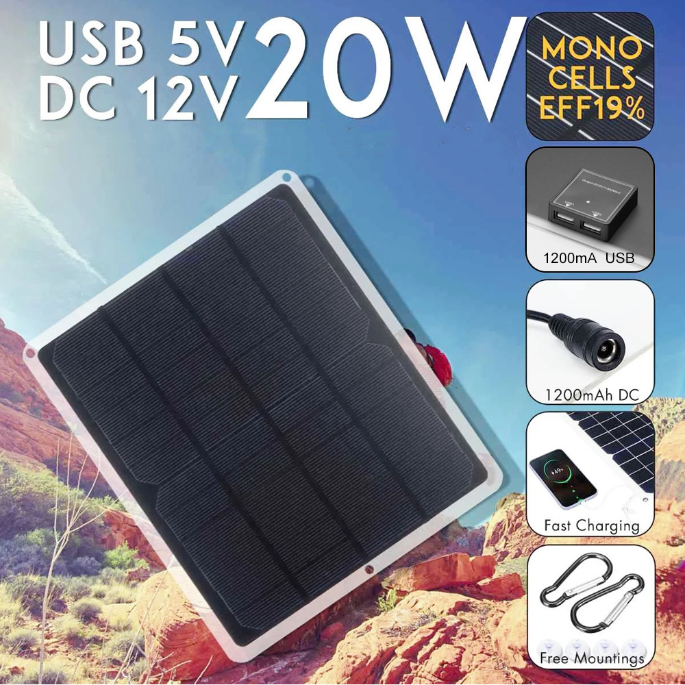 Panel Solar de 20W y 6V, célul - Renewable Energy Kits reseña y precio