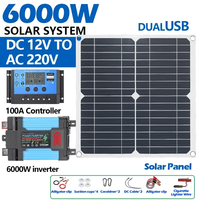 Kit solar de 6000W equipado co - Renewable Energy Kits reseña y precio